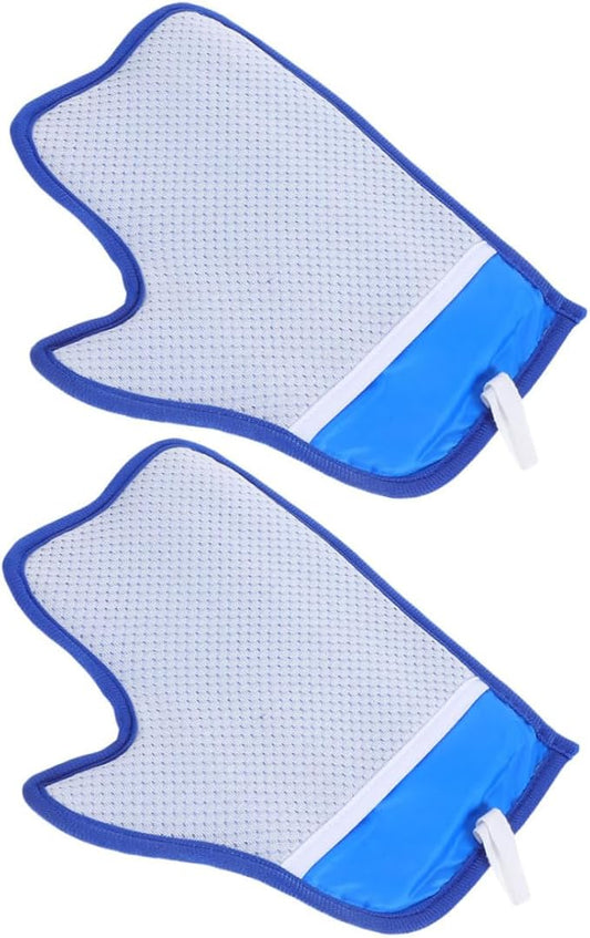 2pcs Double-Sided Electrostatic Pet Hair Remover Gloves Reusable Grooming Mitts for Dogs Cats Comfortable Fit Hair Cleaning Furniture Couch Carpet Car Versatile Home Use