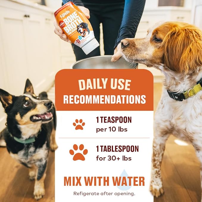 Chicken Bone Broth Concentrate for Dogs - Collagen Protein Supplement for Digestion, Mobility, Coat, Immune System, Joints - Healthy Dog Food Topper - Human Grade, Made in USA (16 oz, 30 Servings)