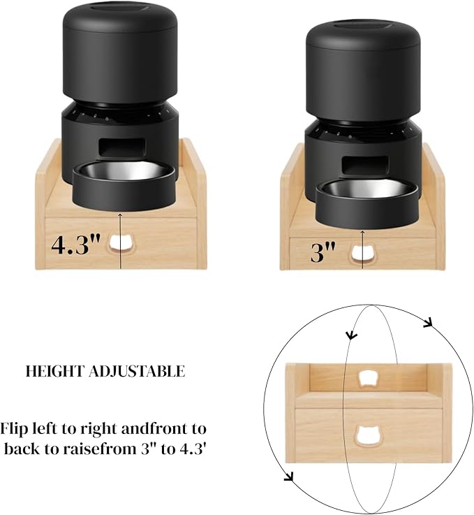 Raised Pet Feeder Stand for Cats & Dogs Neck Health, Holder for Pet Automatic Feeders, Pet Water Dispenser Stand, Adjustable Height Elevated Shelf for Petlibro and Most Pet Feeders