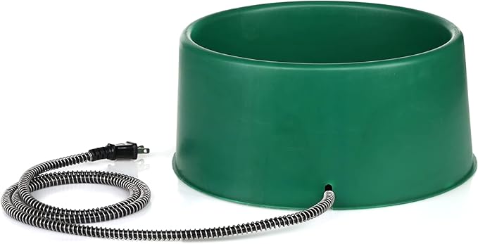 Farm Innovators P-60 1.5 Gallon 60 Watt Electric Heated Pet Water Bowl with Thermostatic Control and Anti Chew Cord, Green (2 Pack)