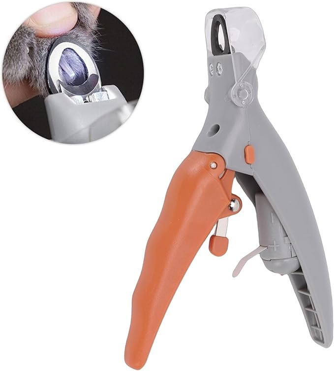Pssopp Cat Grooming Supplies High Sharpeness Vane/Wing Ergonomic Handle 5X Magnification Pet Nail Clipper for Cats Dogs Claws Grooming Trimmer LED Light Pet Nail Cutter, Cat Clipper File