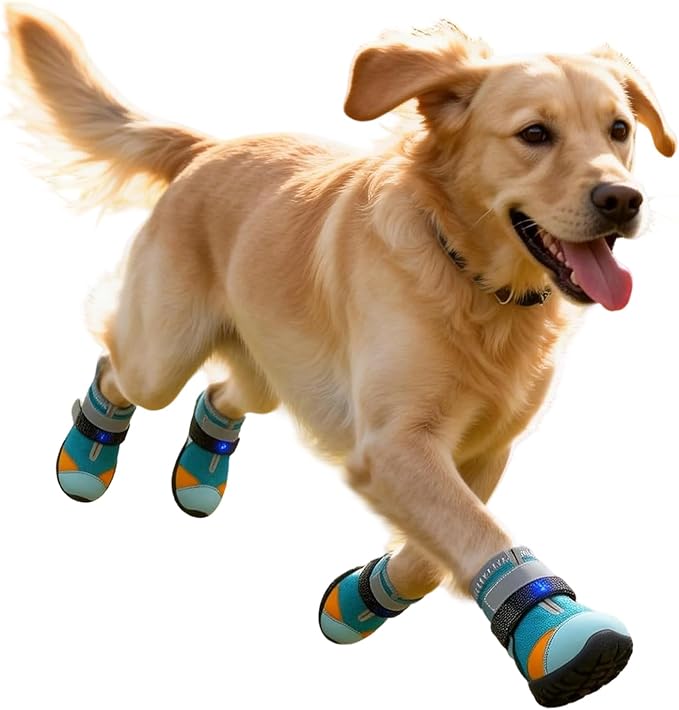 Luminous Shoes for Cats - Breathable Non-Slip Pet Supplies, Bright Boots with Lights for Cats - for Training and Safety on Night Walks on Hot Asphalt