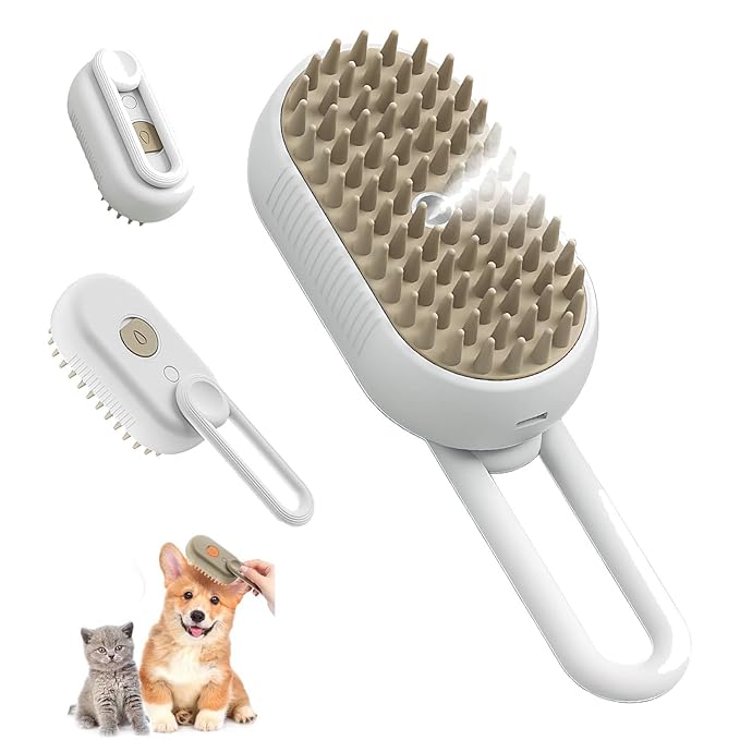 Cat Steam Brush,2025 Upgrade Pet Steam Groomer Comb,Hair Water Brush for Cats Dogs,Multifunctional Hair Removal Comb for Shedding Cat Grooming Kit,Pet Grooming Brushes with Water Spray (multi)