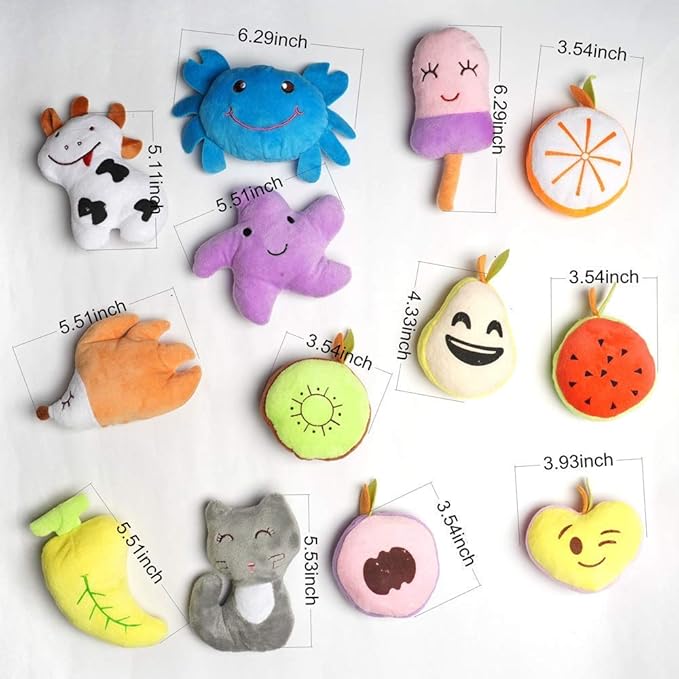 Pack of 26 Soft Small Medium Dog Squeaky Toys,Cute Puppy Favorite Comfortable Squeakers Toy,Multicolored for Puppy