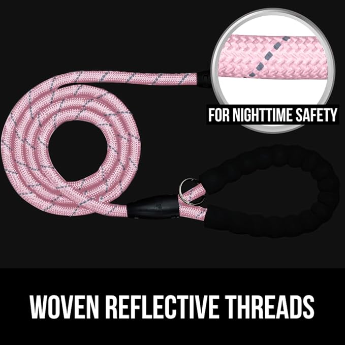 Gorilla Grip Cat Litter Trapping Mat and Pet Leash, Cat Litter Trapping Mat is 35x23 Inch, Pet Leash Includes Waste Bag Dispenser, Both in Pink Color, 2 Item Bundle