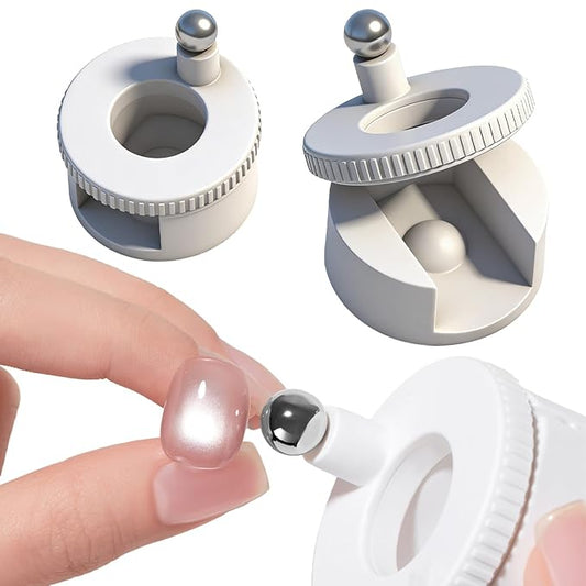 2026 New Rotating Cat Eye Magnet, Cat Eye Magnet for Nails, Beginner Friendly Nail Tool with Uniform Magnetic Force and Excellent Light Absorption, Can Easily DIY Glossy Cat Eye Effect (White)