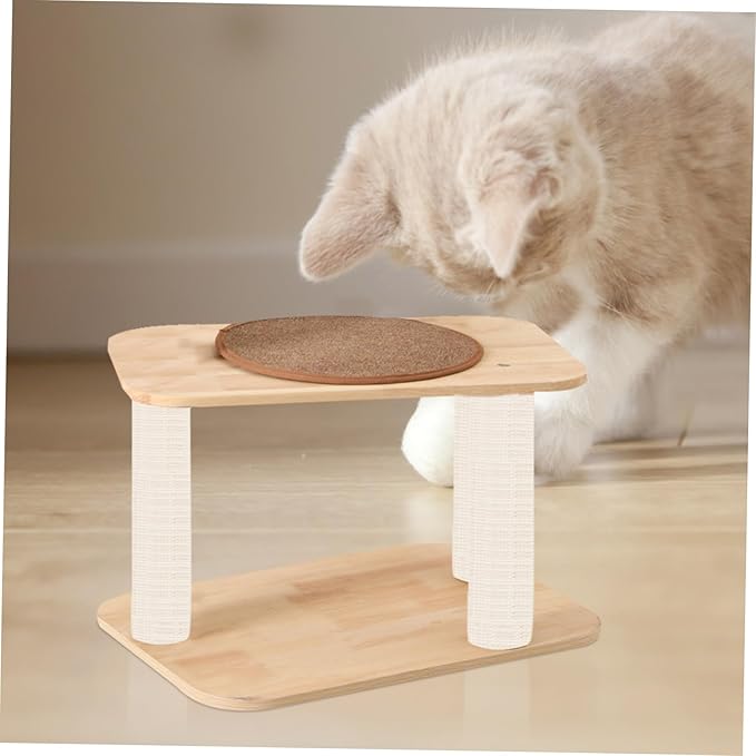 Mikikit Cat Tree Natural Sisal Rope Cat Climbing Tower Multi-Platform Design and Scratching Post Rope Sisal Twine