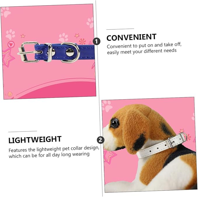 10pcs Pet Dog Collars Decorative Neckbands Random Colors Adjustable Basic Pet Supplies for Small to Medium Dogs