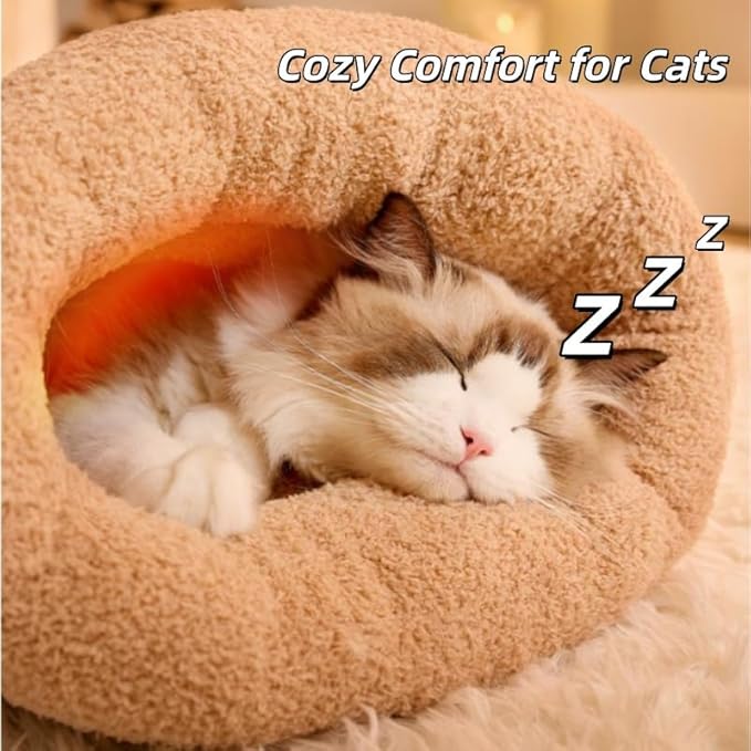 Cat Sleeping Bag, Cats Winter Sleeping Bag for Indoor Cats Cozy Plush Cat Cave Bed, Self-Warming Pet Snuggle Sack for Kitten Puppy Small Dogs (B-Grey Blue 1pcs, L-21"x17.7")