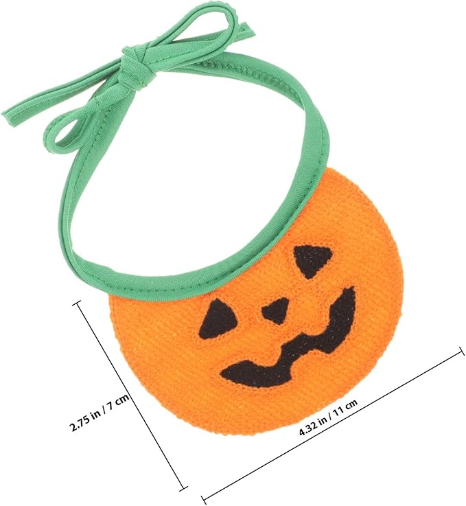 Halloween Pumpkin Dog Bandana Tie-on Bandana Bib Orange M Size for Pets to 15 Lbs Festival Pet Scarf Comfortable Cat and Dog Supplies