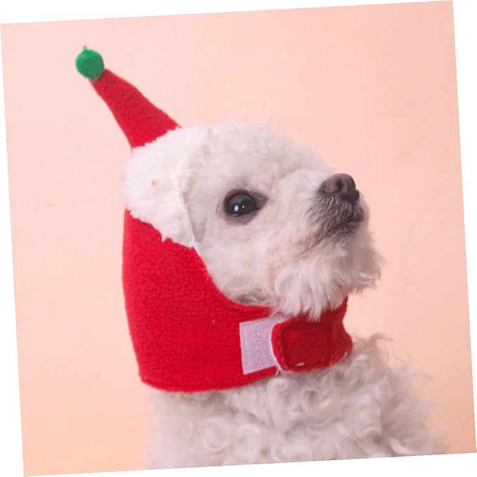 SOLUSTRE Pet Christmas Hat and Scarf Set Warm Decorative Headdress for Dogs and Cats Universal Winter Puppy Supplies