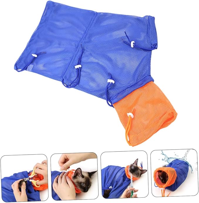 GALPADA Breathable Cat Bathing Bag for and Nail Trimming Adjustable Cat Grooming Net for Easy Bathing and Preventing Scratches