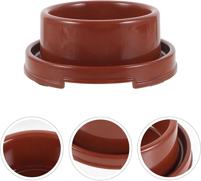 Toddmomy Colorful Round Pet Bowl, Pp Dog Food and Water Dish, Single Fixed Puppy Feeding Bowl for Small to Medium Dogs, Practical Pet Supply in Brown
