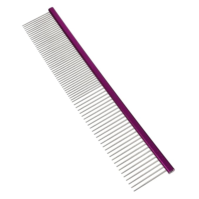 Daily Use Pet Grooming Comb Wear-resistant Dog Hair Comb Ergonomic Design Lightweight and Portable Pet Supply for Cats and Dogs Purple