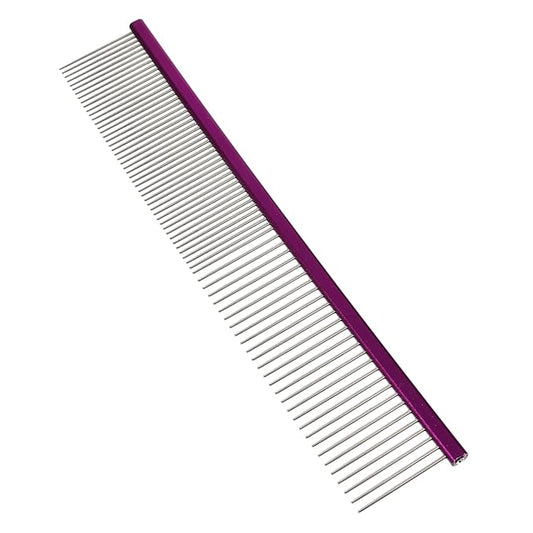 Daily Use Pet Grooming Comb Wear-resistant Dog Hair Comb Ergonomic Design Lightweight and Portable Pet Supply for Cats and Dogs Purple