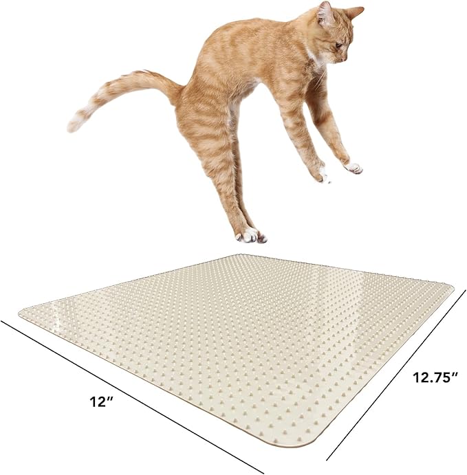 RESILIA Counter Top Protector Pet Deterrent Tiles - Pet-Free Training Mat, for Cats, Dogs, Rabbits, Indoor and Outdoor Use, Beige Color, 12 Inches x 12.75 Inches, 2 Pack