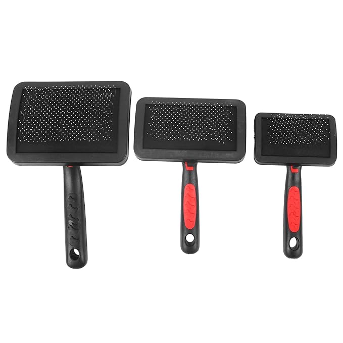 Tyenaza 3pcs Portable Cat Dog Slicker Brush, Pet Cat Grooming Brush Massage Comb Set Accessory