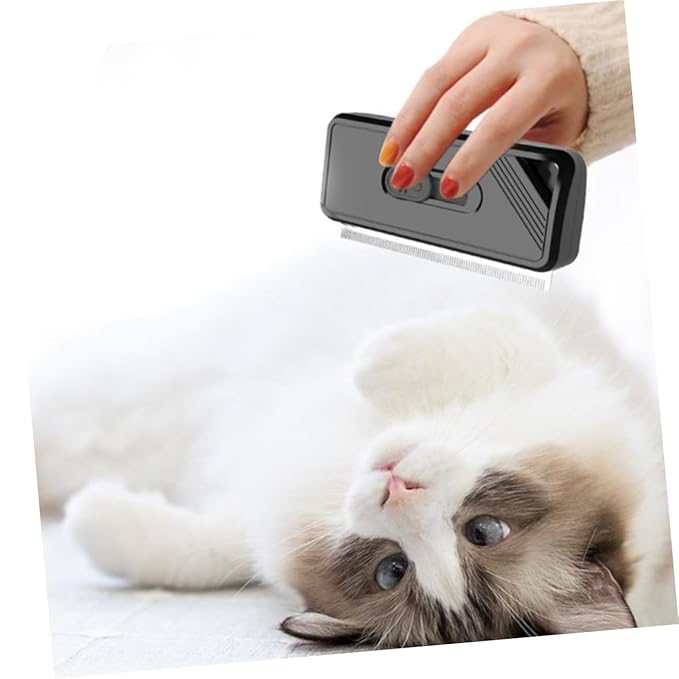Milisten PET Grooming Comb Double-Sided Detangling Brush for Cats and Dogs Knot Remover Extendable Handle Essential PET Supplies for Shedding and Matted Fur