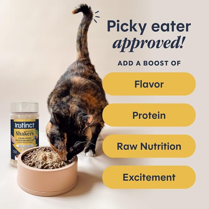 Instinct Raw Boost Shakers, Freeze-Dried Powder, Cat Food Topper - Chicken, 5.5 oz. Bottle
