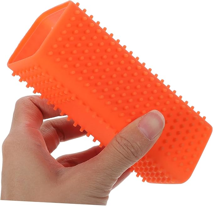 Silicone Brush Sofa and Carpet Cleaner for Dogs Cats and Horses Easy to Use Orange for Home and Car Upholstery
