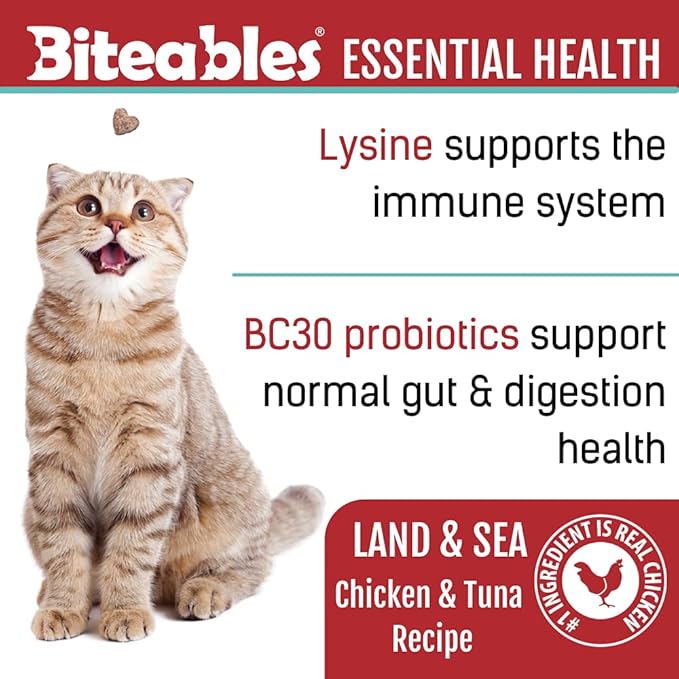Get Naked Biteables Natural Soft Treats for Cats, Essential Health, Land & Sea Recipe, 3 oz, 1 Pouch