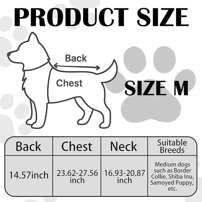 Dog Heated Warm Coat Jacket Pet Winter Black Vest Graphene Heat Lining Coat for Dogs Pet Outdoor Supplies(Not Included Batteries)(Medium)