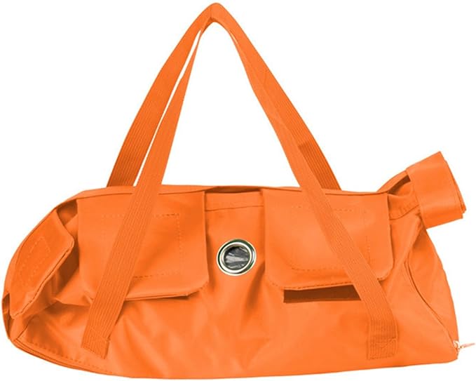 Cat Restraint Bag, Scratch-Resistant Nylon Cat Grooming Bag with Zipper & Paste Tape, Adjustable Multifunctional Cats Carry Bag for Administering Eye Drops, Ear Cleaner, Clipping Nails (Orange_L)