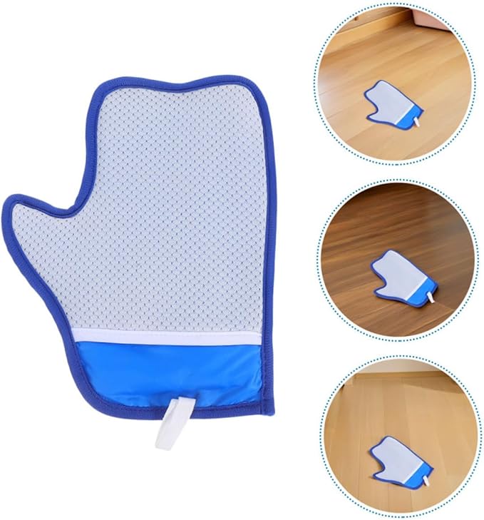 2pcs Reusable Double Sided Grooming Gloves for Pet Hair Removal Electrostatic Mitt for Dogs and Cats Comfortable Ergonomic Fit Easy to Clean for Furniture Clothes Car Interior Blue