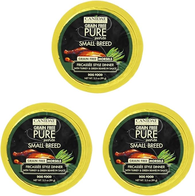 CANIDAE Pet Foods - Grain Free Pure Wet Dog Food Petite Small Breed Fricassee Style Dinner - 3.5 oz. (Pack of 3)