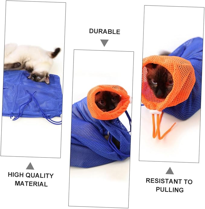 Yardwe Breathable Cat Bathing Bag for Easy Grooming Washing and Nail Trimming Scratch-Resistant and Quick Drying Cat Shower Net Bag