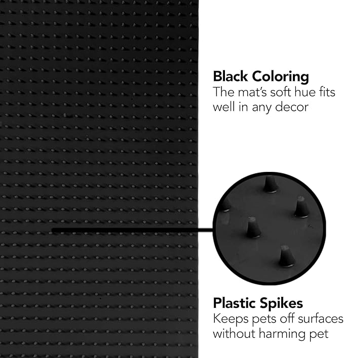 RESILIA Furniture Protector Pet Deterrent Tiles - Pet-Free Training Mat, for Cats, Dogs, Rabbits, Indoor and Outdoor Use, Black, 21 Inches x 19 Inches, 2 Pack
