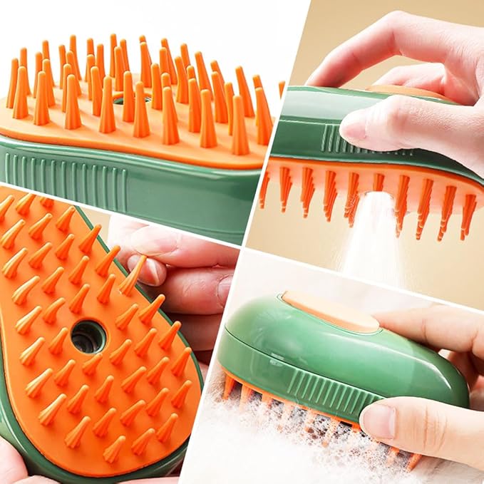 Cat Steam Brush, Steamy Pet Brush Water Brush for Cats and Dogs, Multifunctional Pet Hair Comb Cat Brush with Steam, Grooming Brush Spray Comb for Dogs and Cats (B- Beige)