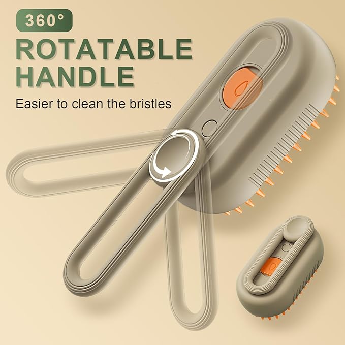4 in 1 Cat Steam Brush for Shedding, Cat Brush with Steam, Pet Groomer Comb for Massage, Cleaning, Shedding & Combing, Hair Removal Comb for Cats Dogs (2 Pack, For short hair)