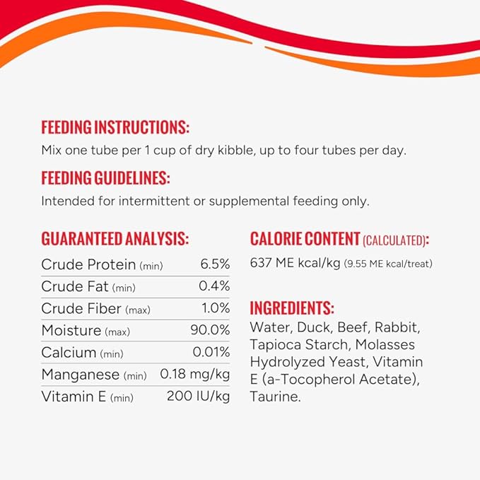 Good 'n' Tasty Triple Flavor Puree Mix-Ins Dog Food Topper Treats for All Dogs, 7 Count, Easy Single-Serve Portions, Added Protein with Duck, Beef and Rabbit, No Chicken Added (Pack of 2)