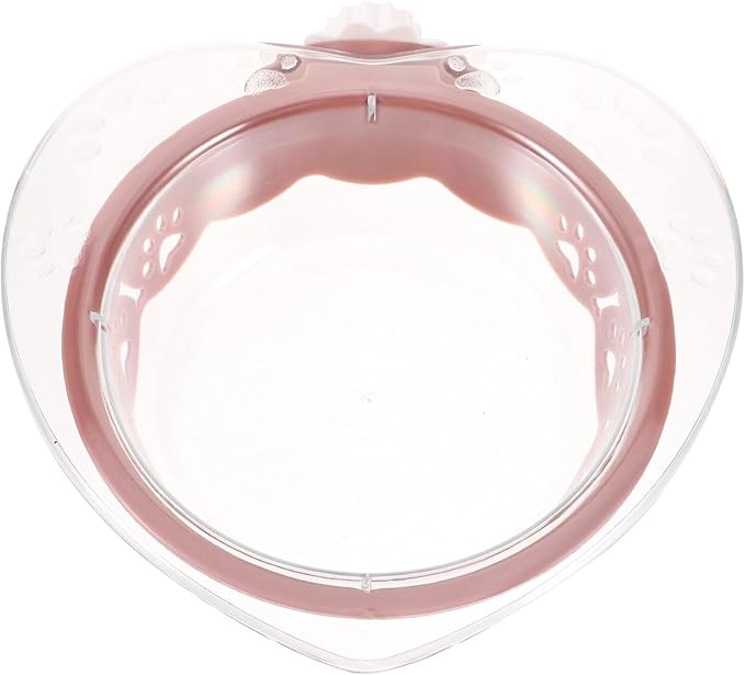 PRETYZOOM Hanging Pet Feeder Bowl with Heart Design, Detachable Dog and Cat Food Dish, Large Pink Puppy Supply for Crates and Kennels