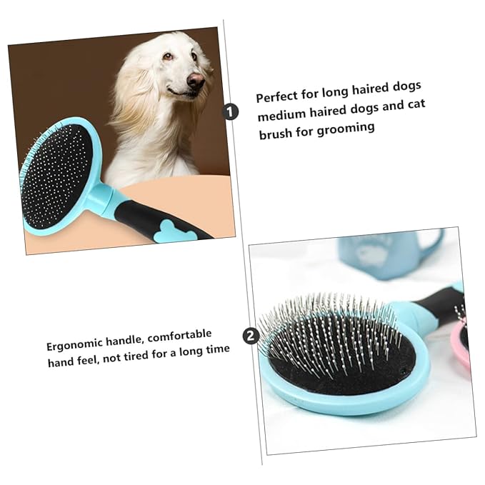 POPETPOP Cat Hairbrush Pet Supplies Comb Brush Cat Grooming Tool Soft Round Tips