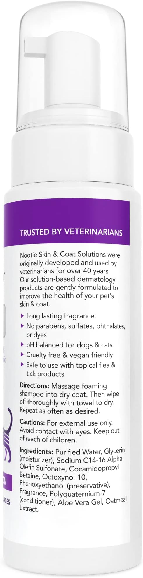 Nootie Foaming Waterless Shampoo for Dogs and Cats, 7-Ounce, Soft Lily Passion (SWH0718)