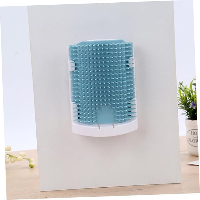 Cat Self Light Blue Rubber Bristles for Self Massage and Grooming Cat Supplies for Shedding Wall Mounted Handheld Use Safe and Gentle