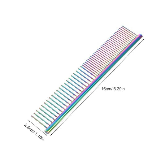 2pcs Pet Grooming Hair Comb Stainless Steel Rounded Ends Dematting Brush for Cats and Dogs Multi-functional Massage Tool for Short and Long Hair