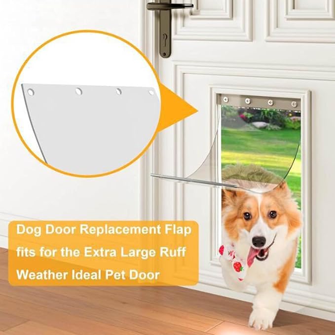 Pet Door Large Replacement Dog Flap Supplies Clear Interior and Exteriors House Safe Replacement