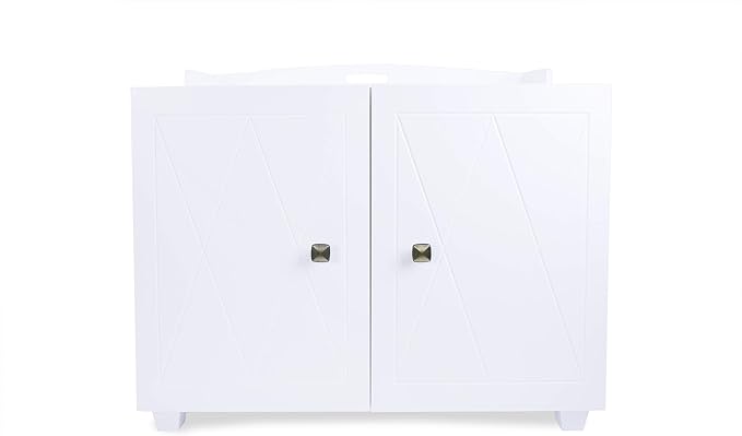 Furhaven Designer Hidden Litter Box Storage Container Cabinet - White, One Size