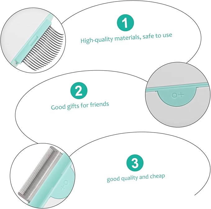 YARNOW Cat Hair Removal Comb and Massage Brush for Pet Grooming Shedding Tool for and Haired Cats Mint Green for Daily Use