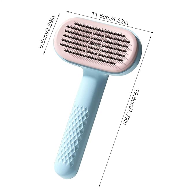 Self Cleaning Slicker Brush | Grooming Tool for Cats Dogs - Push Button Hair Remover, Detangling Undercoat Comb, Skin Massage Pins Reduce Shedding | for Veterinarians Owners Salon Use
