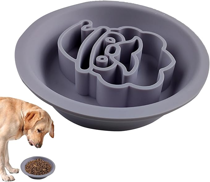 Dog Slow Feeder, Dog Food Bowl | Cute Christmas Theme Dog Silicone Slow Feeder Bowl - Pet Feeding Supplies, Dog Dishes