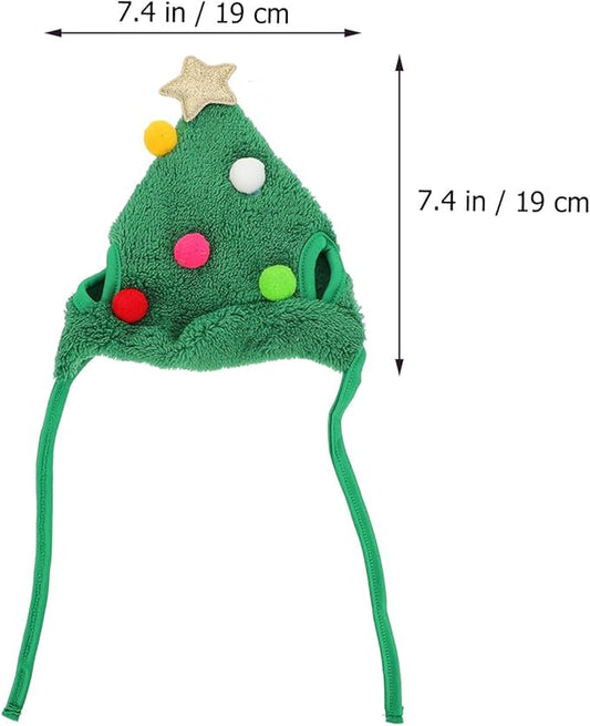 Totority Dog Christmas Hat Xmas Pet Hat with Colorful Pom Poms Small Size for Dogs and Cats Holiday Pet Supplies and Costume Accessories