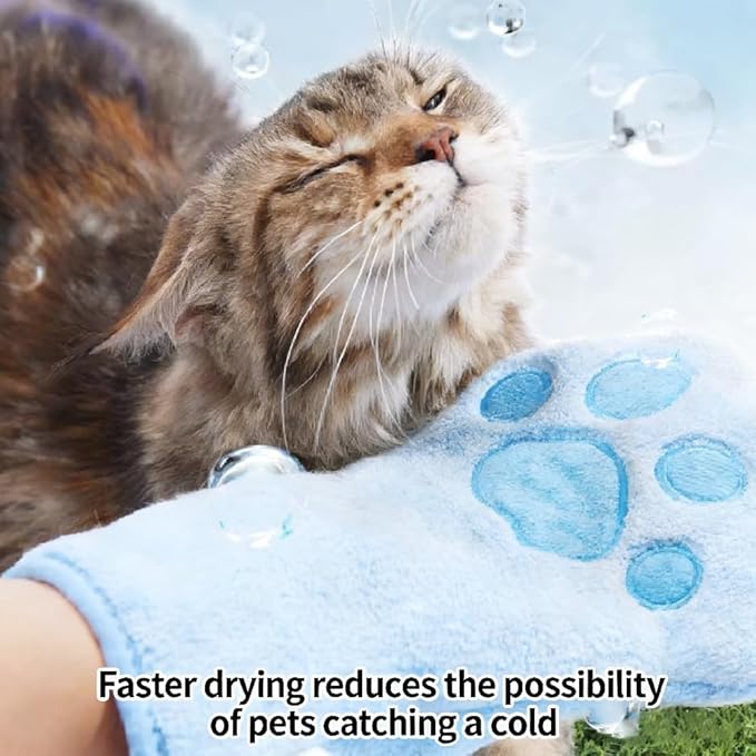Paw Bathing Towel for Cats Dogs,Makes Paws Washing Easy & Stress-Free,Soft Reusable Pet Grooming Towel,Quick-Dry, Machine Washable Paw Cleaning Mitt for Cats Pets (4pcsB)
