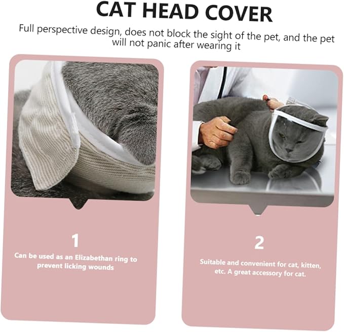 Kisangel Cat Muzzle Cover Breathable Biting Cat Head Protector Scratch Prevention Design Safe PET Mouth Cover for Grooming and Travel