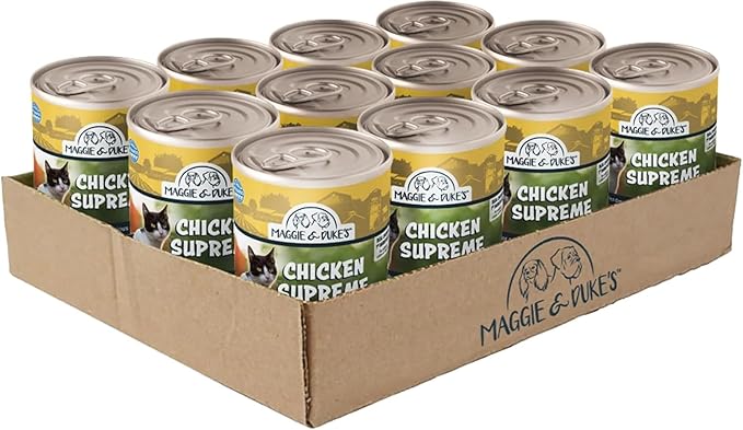 CountryMax Maggie and Duke’s Canned Cat Food – 14 oz – High-Protein, Grain-Free Wet Food for Adult Cats & Kittens (Case of 12 Cans, Chicken)