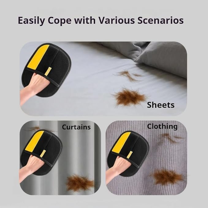 2PCS Electrostatic Pet Hair Removal Gloves for Dogs & Cats