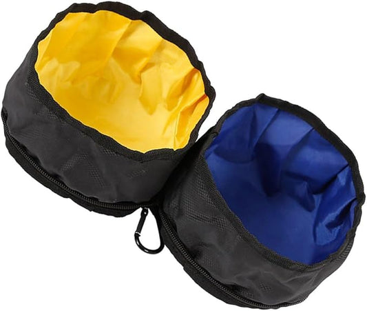 Toddmomy Portable Pet Double Bowls Foldable Dog Food and Water Bowls Outdoor Travel Feeding Supplies for Dogs and Cats